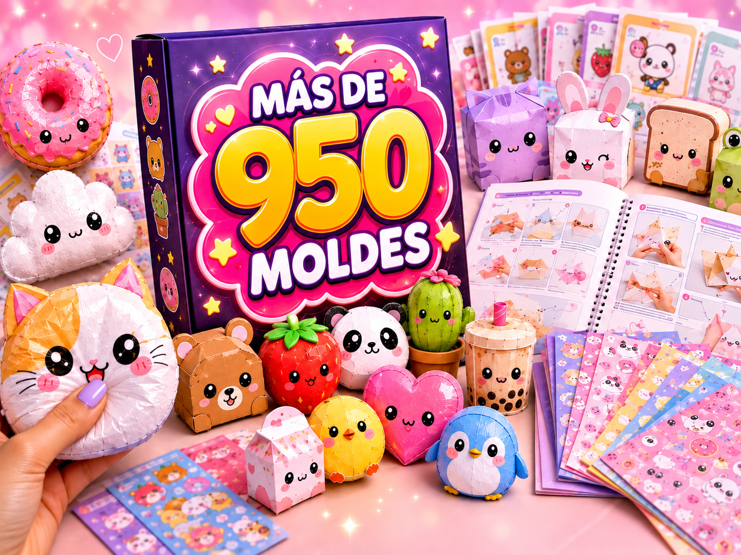 Pacote Completo — mais de 950 moldes de Fofuras de Papel